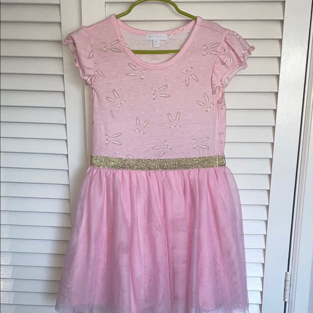 btween Pink Dress with Glittery Gold Bunny 🐰 Details